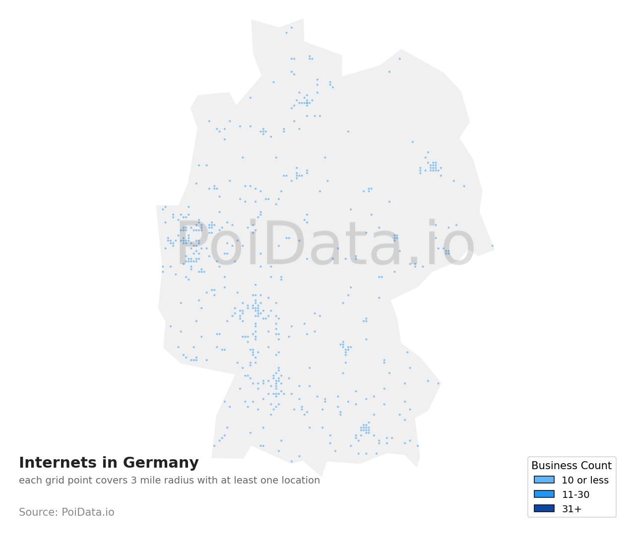 Internet density map for Germany