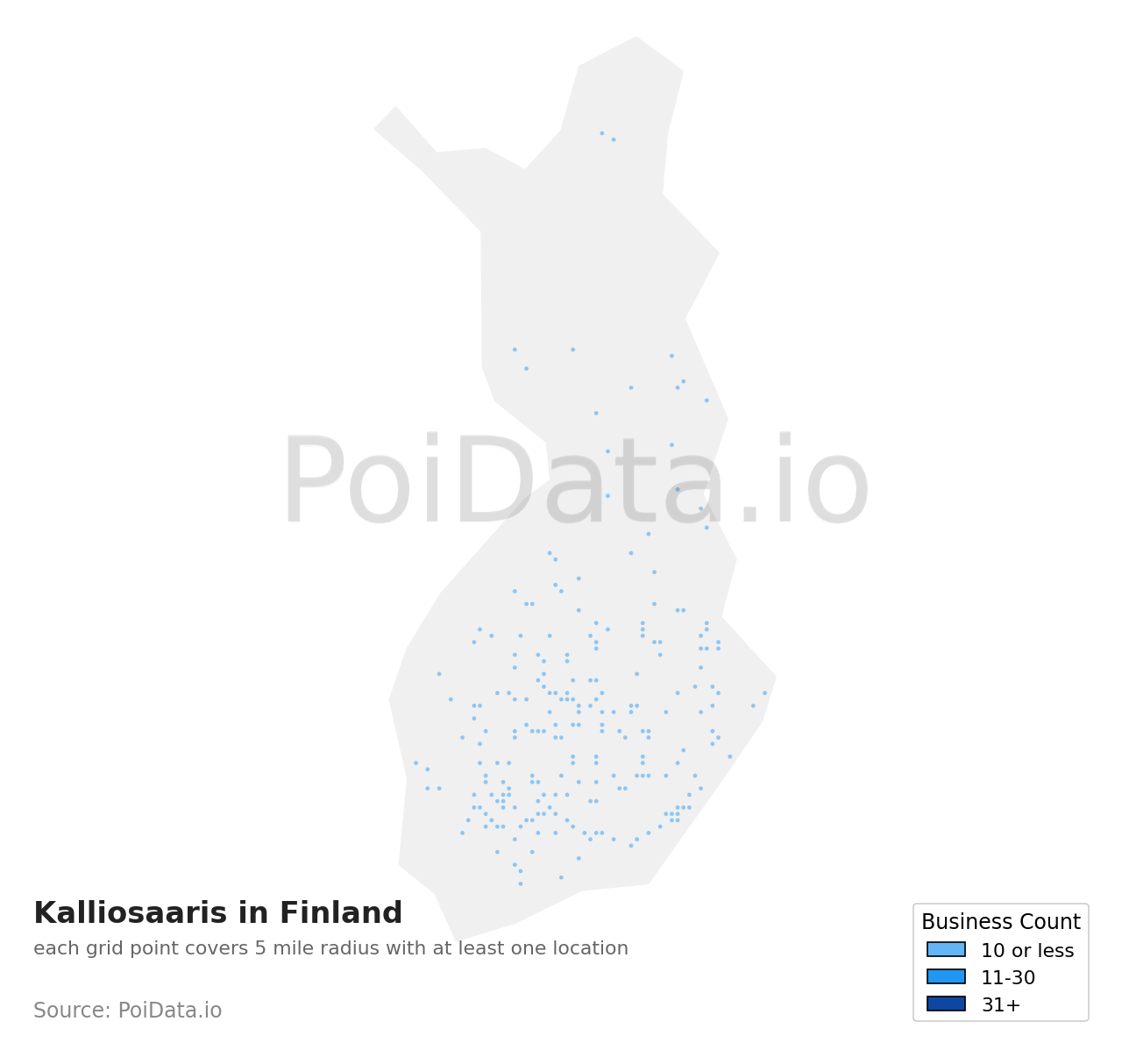Kalliosaari density map for Finland