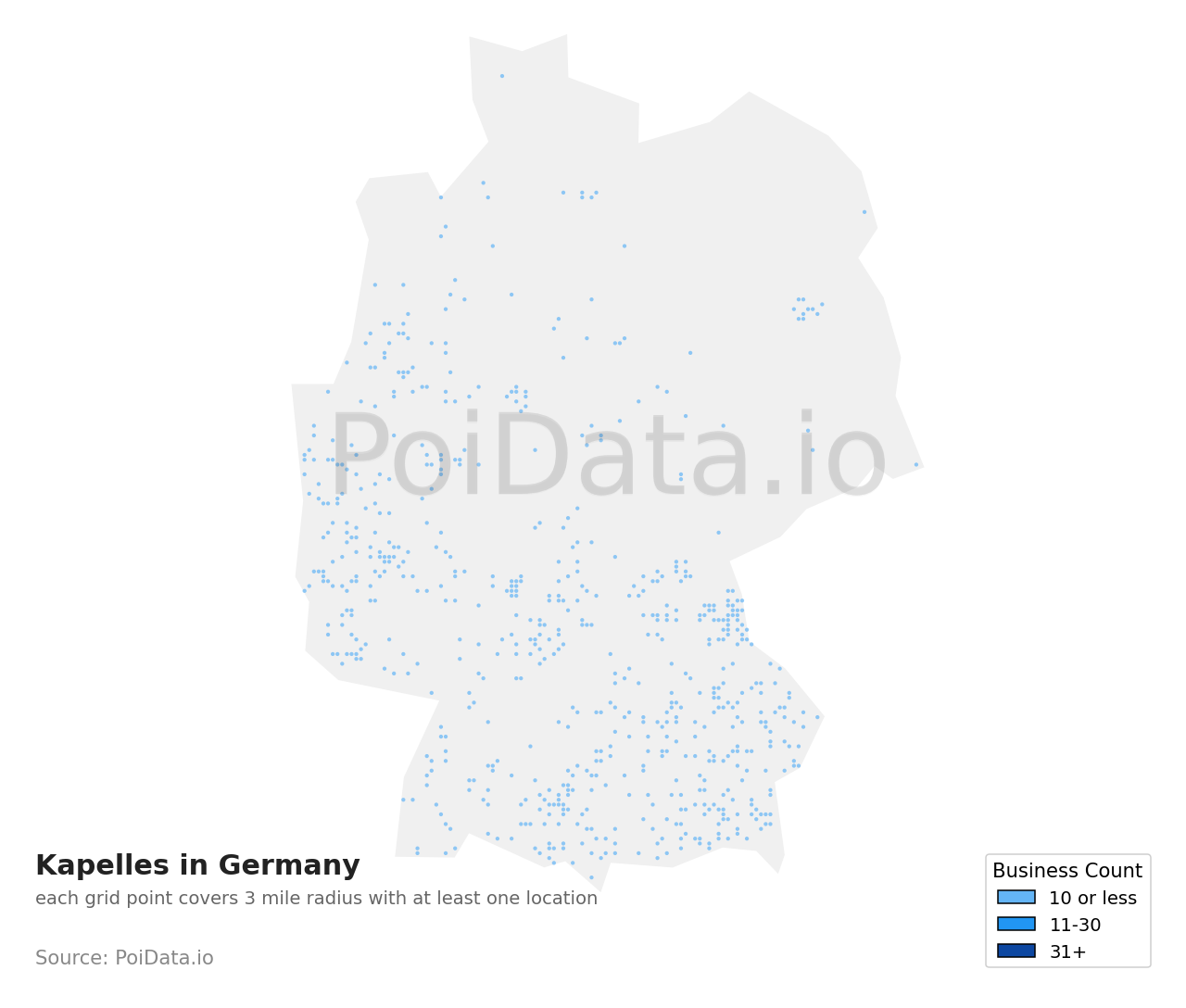 Kapelle density map for Germany