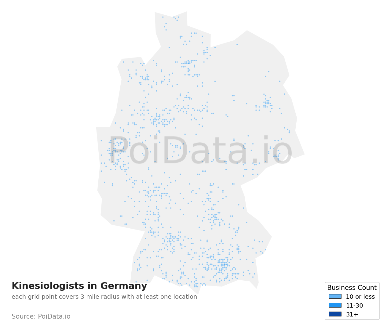 Kinesiologist density map for Germany