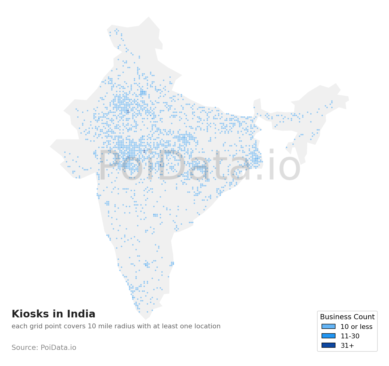 Kiosk density map for India
