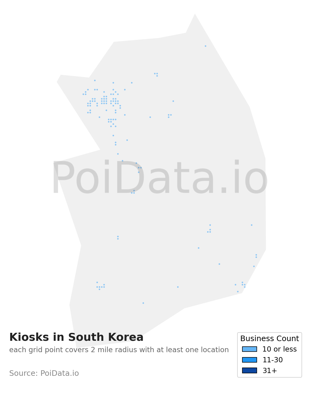 Kiosk density map for South Korea