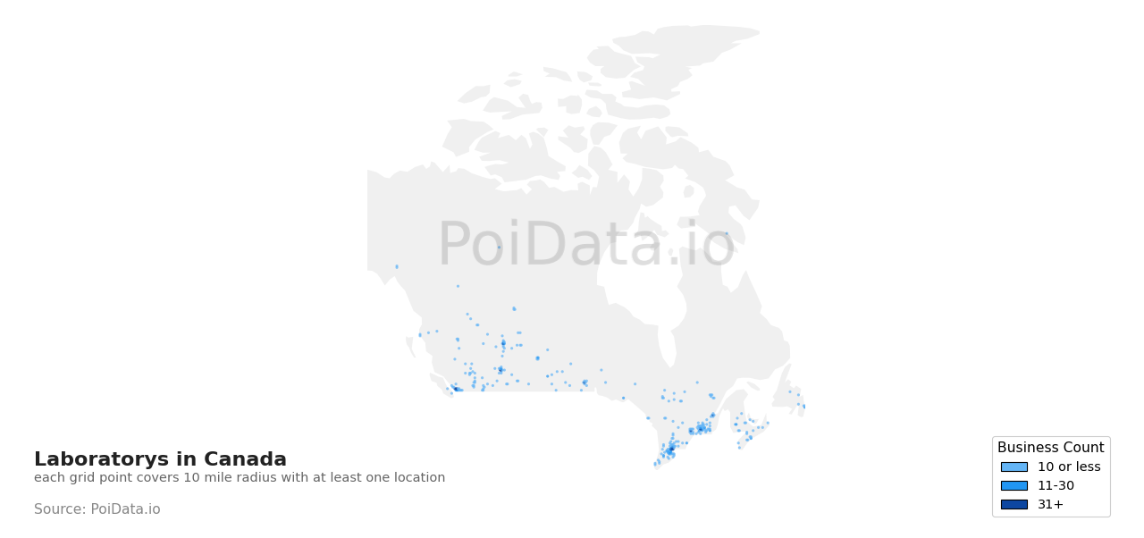 Laboratory density map for Canada