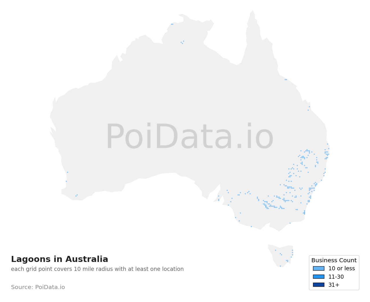 Lagoon density map for Australia