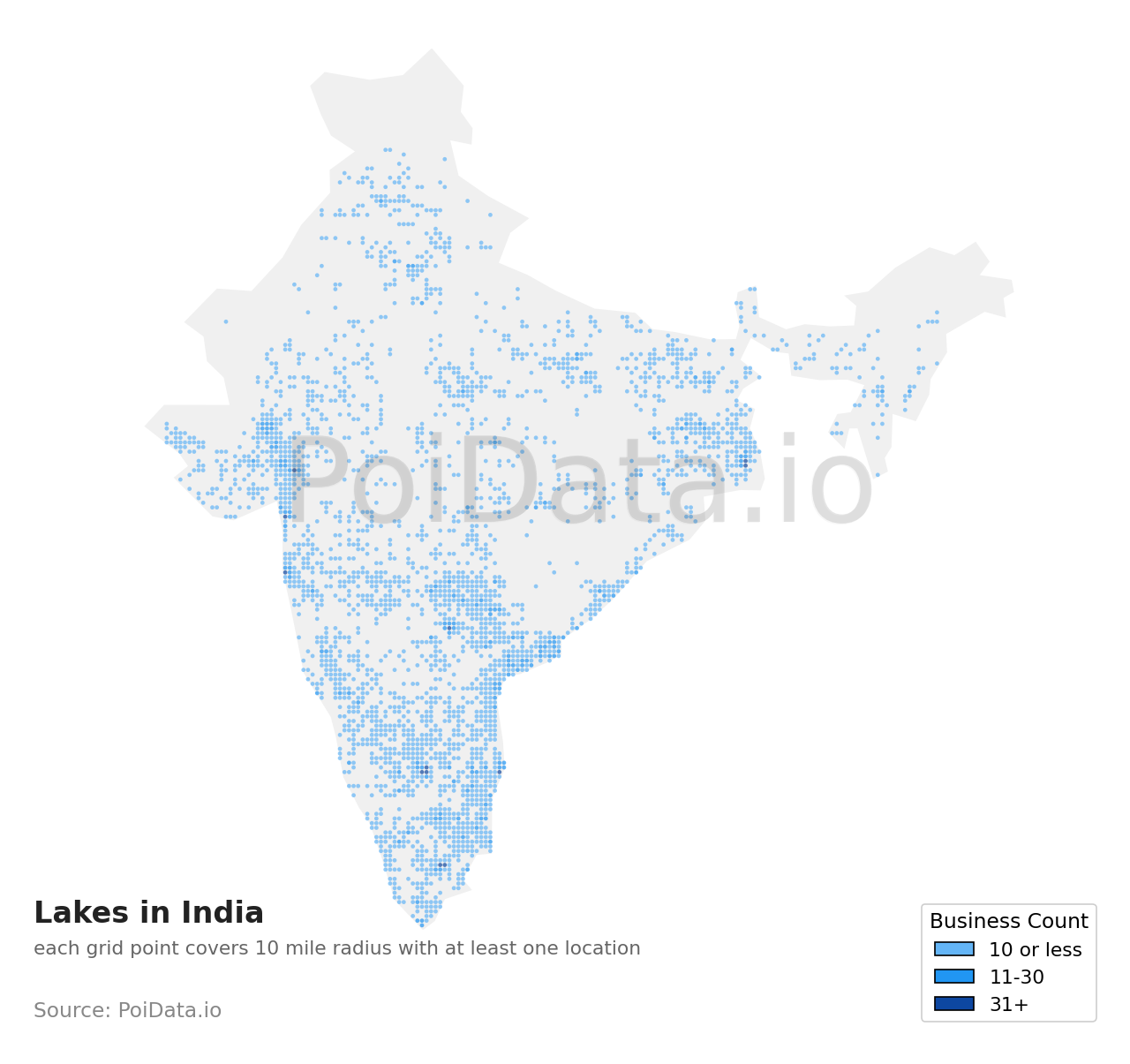 Lake density map for India