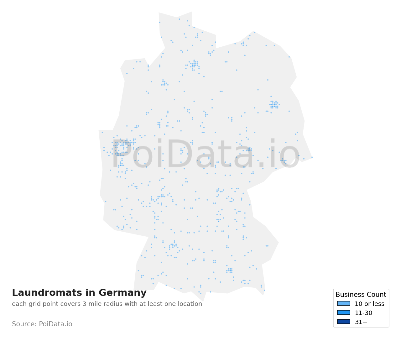 Laundromat density map for Germany