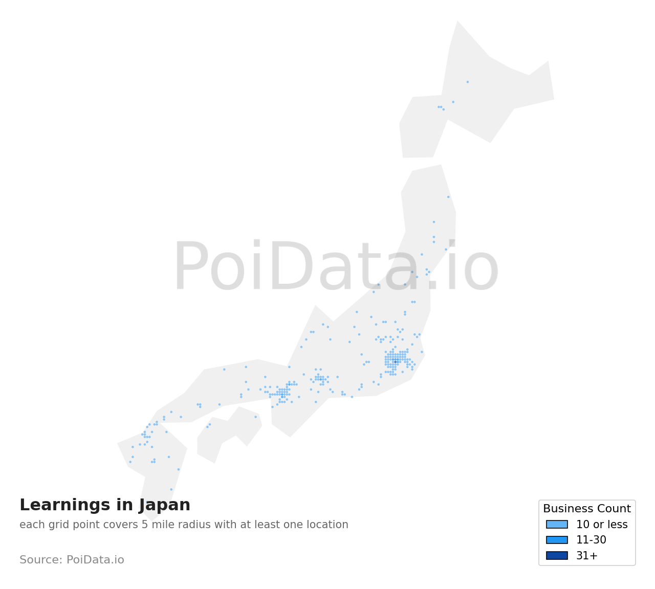 Learning density map for Japan