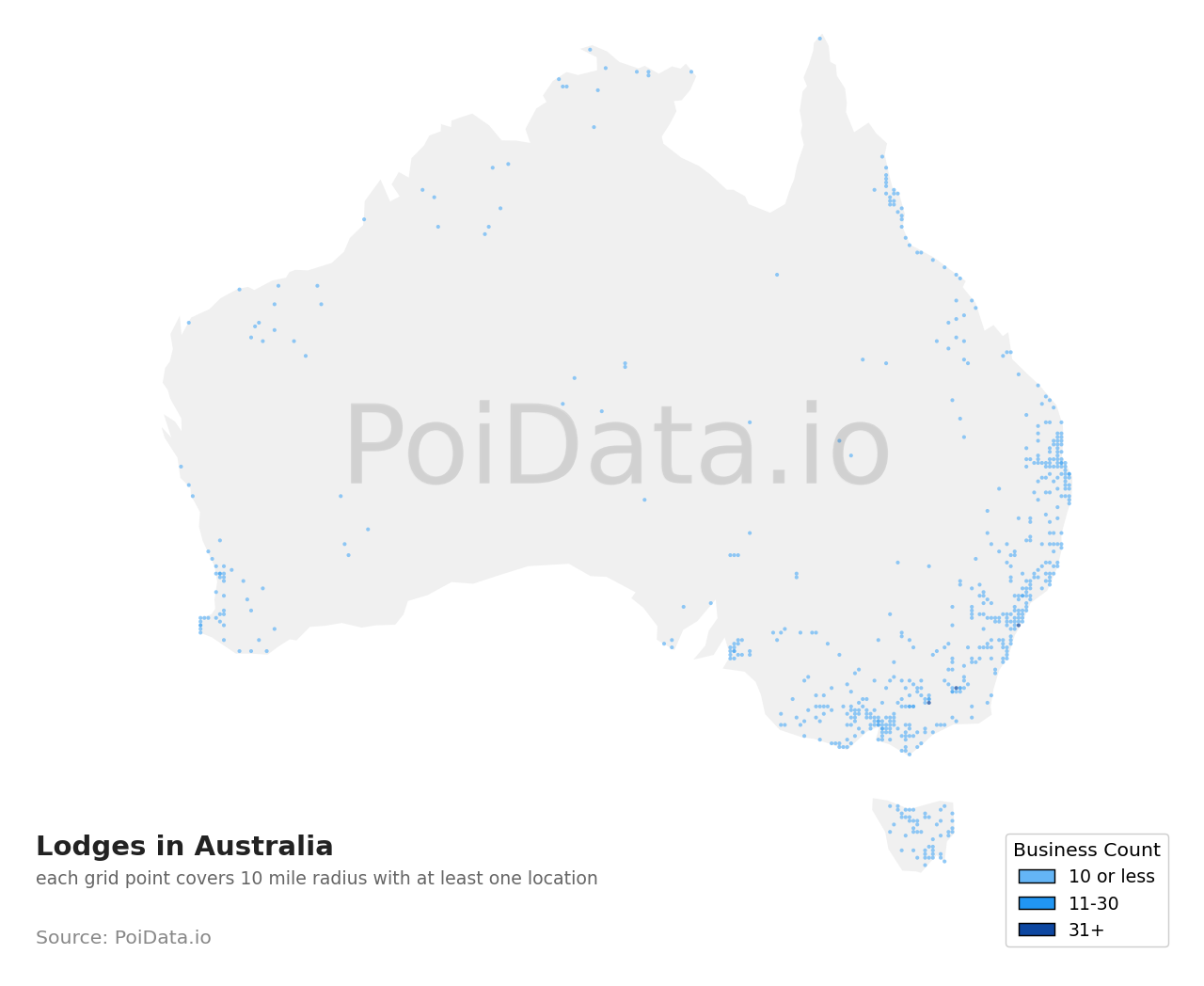 Lodge density map for Australia
