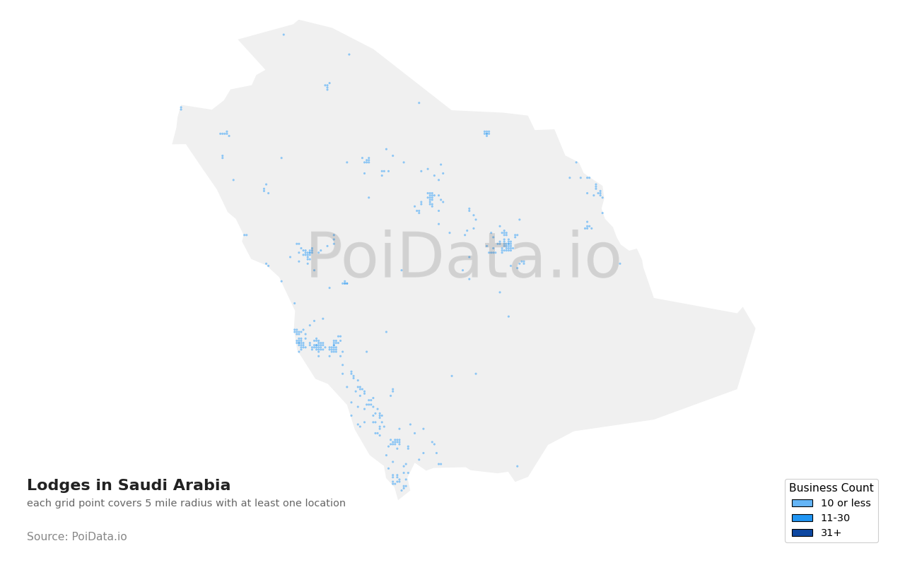 Lodge density map for Saudi Arabia