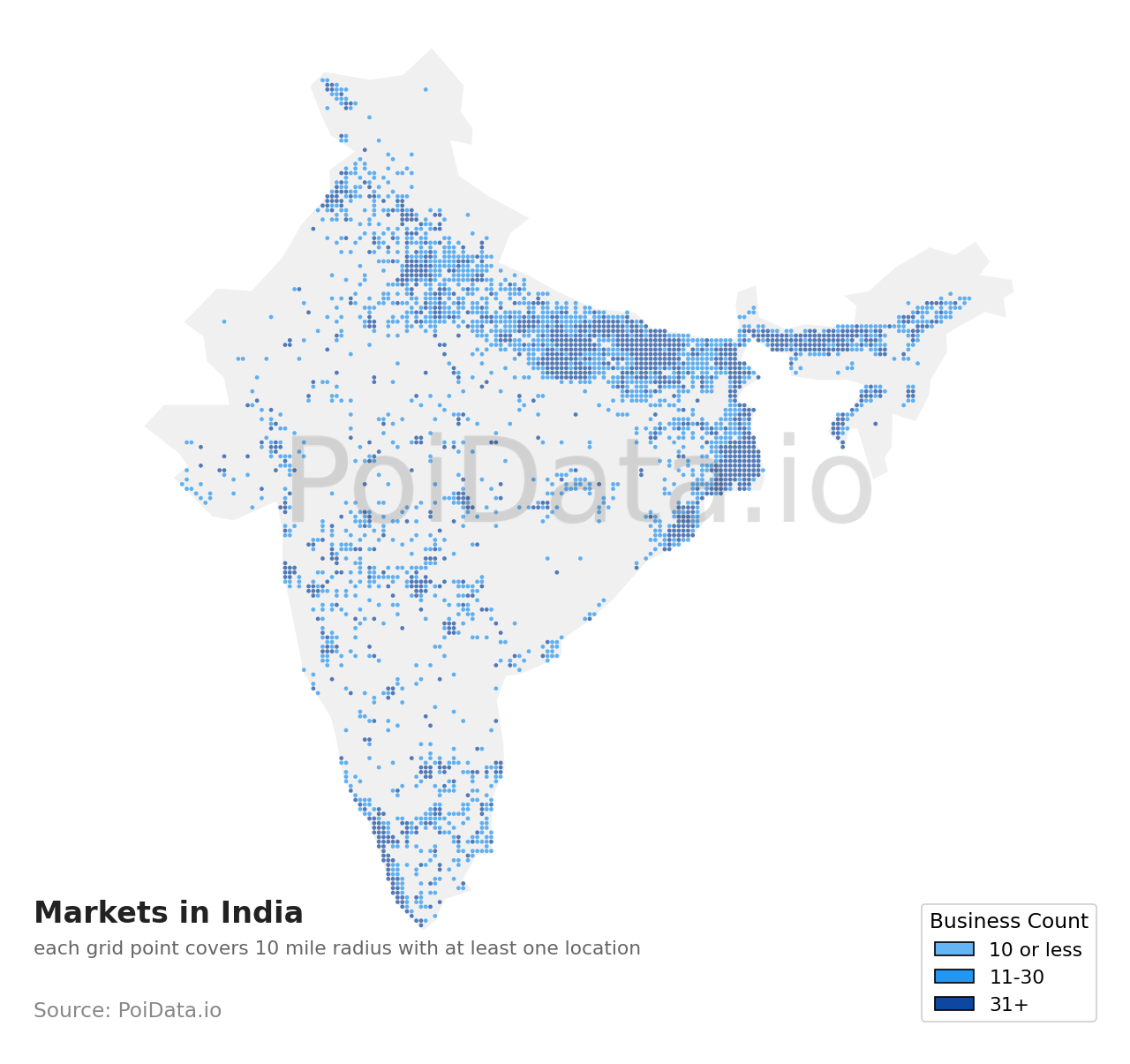 Market density map for India