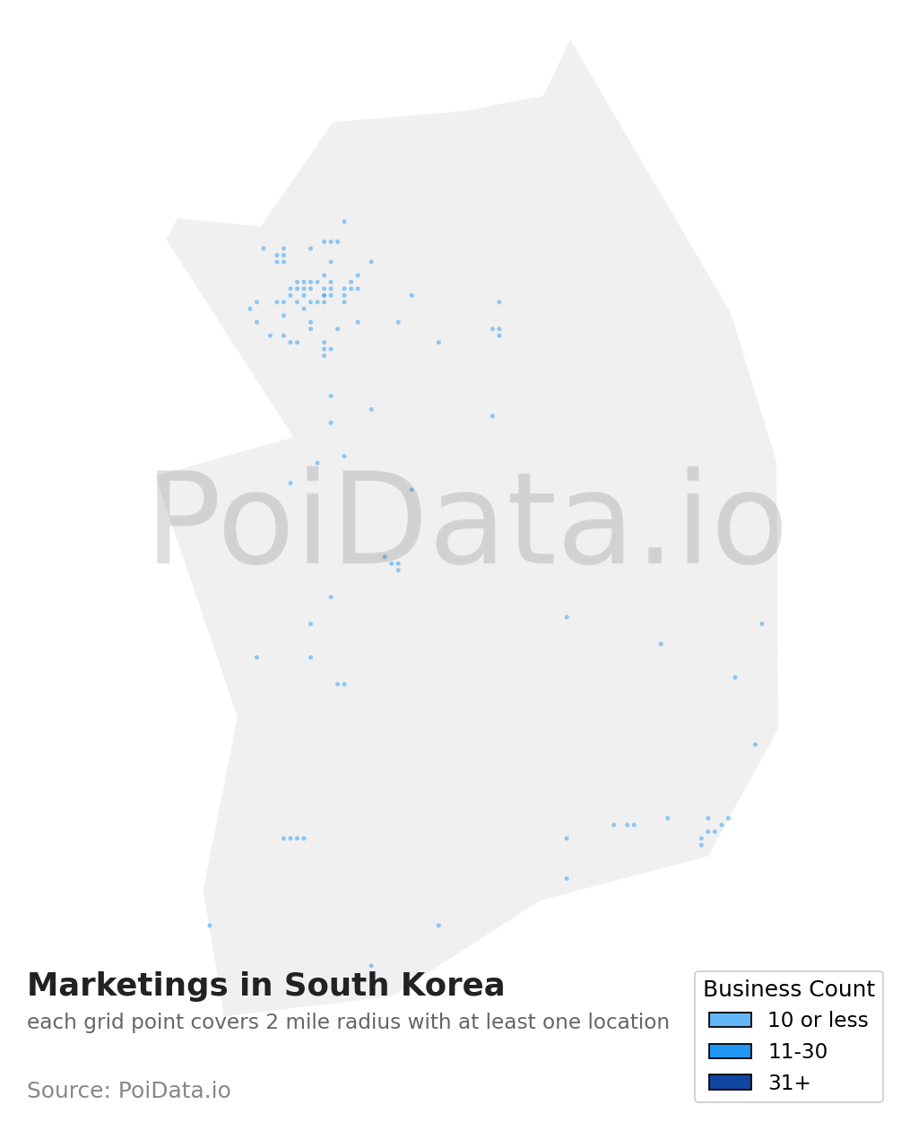 Marketing density map for South Korea