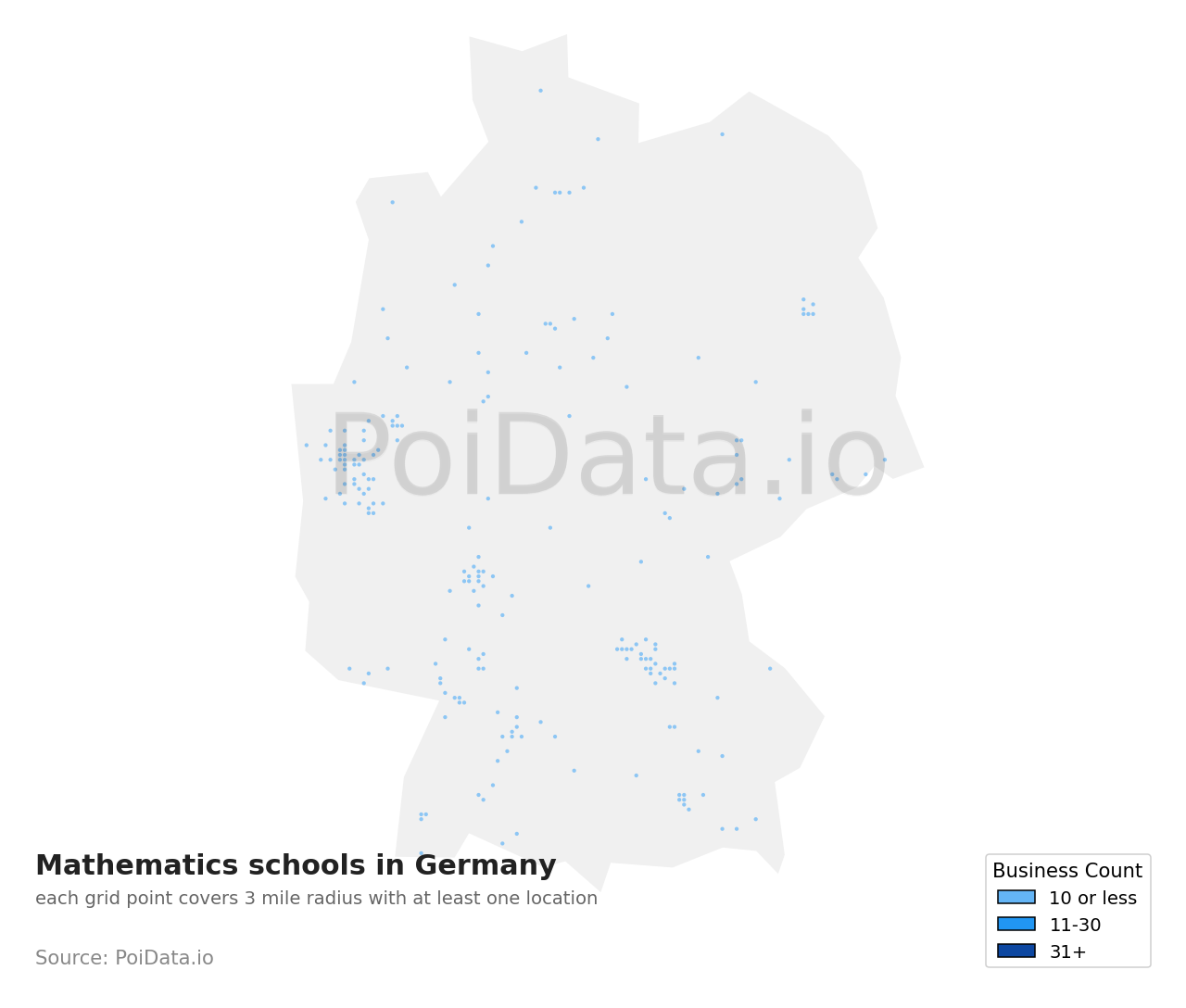 Mathematics school density map for Germany
