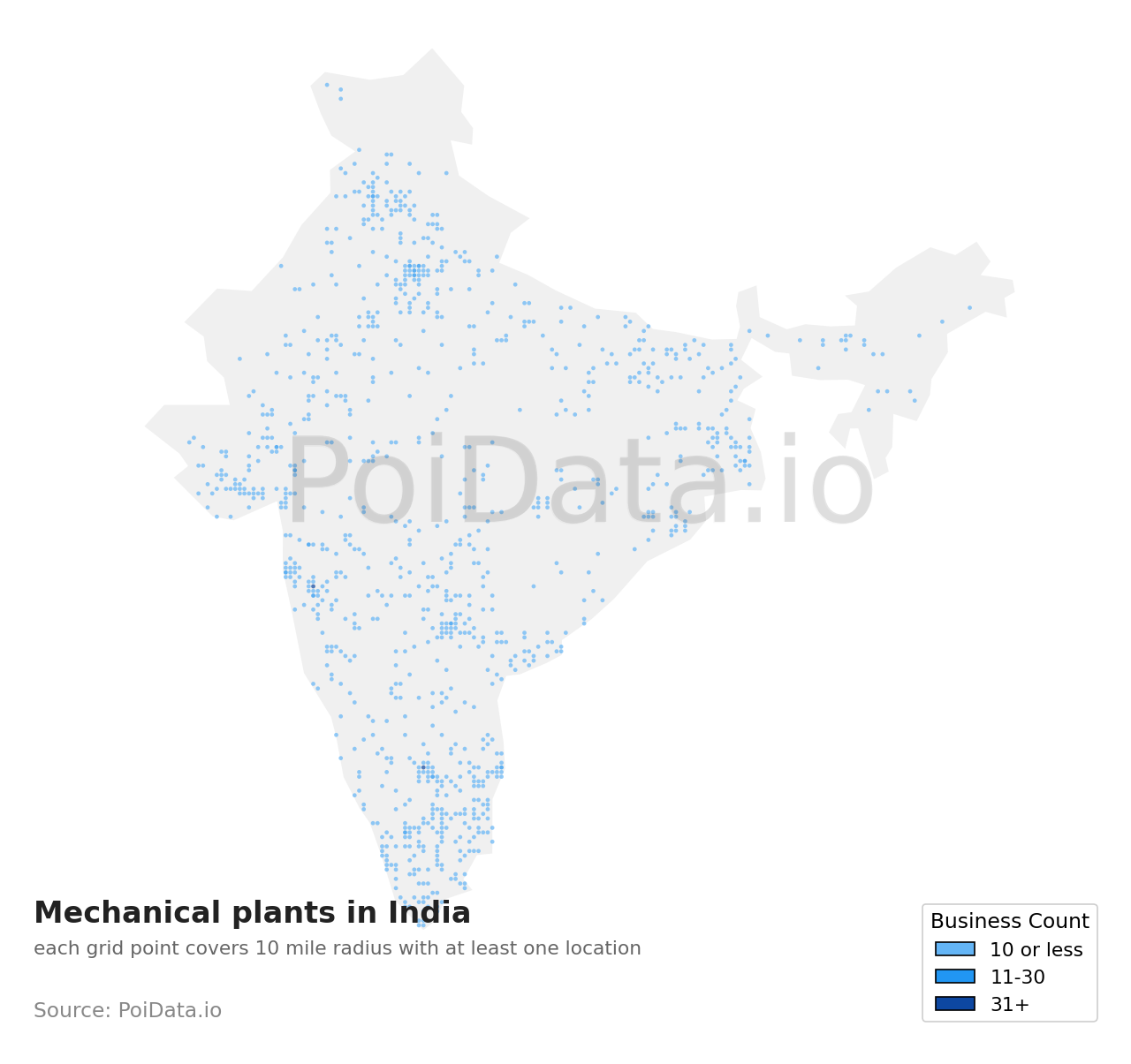 Mechanical plant density map for Himachal Pradesh, India