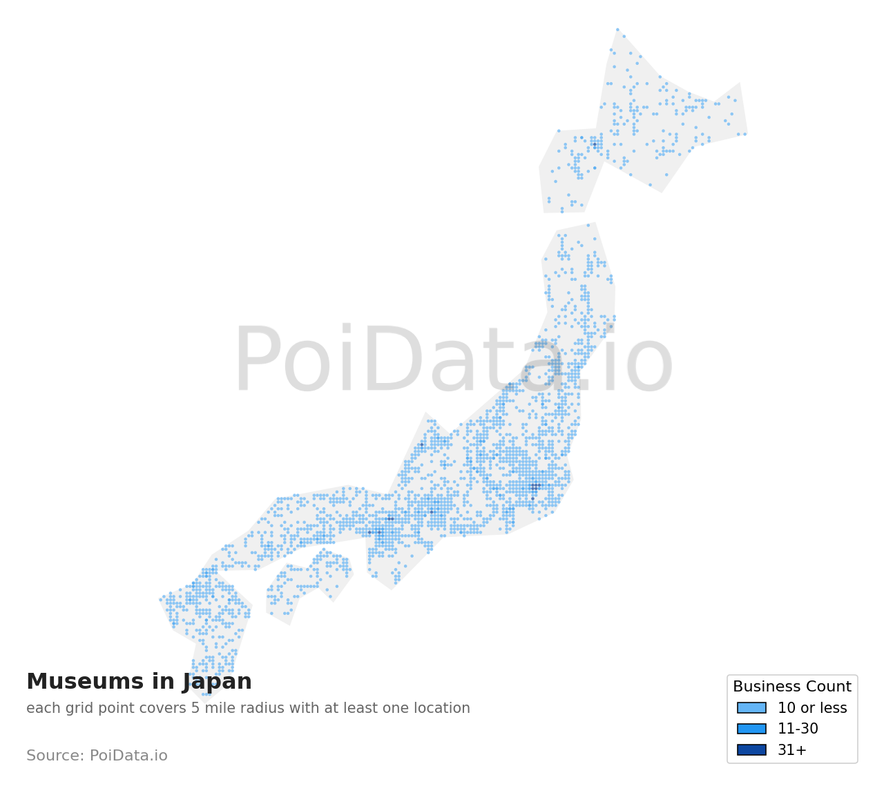Museum density map for Motoyoshi District, Miyagi, Japan