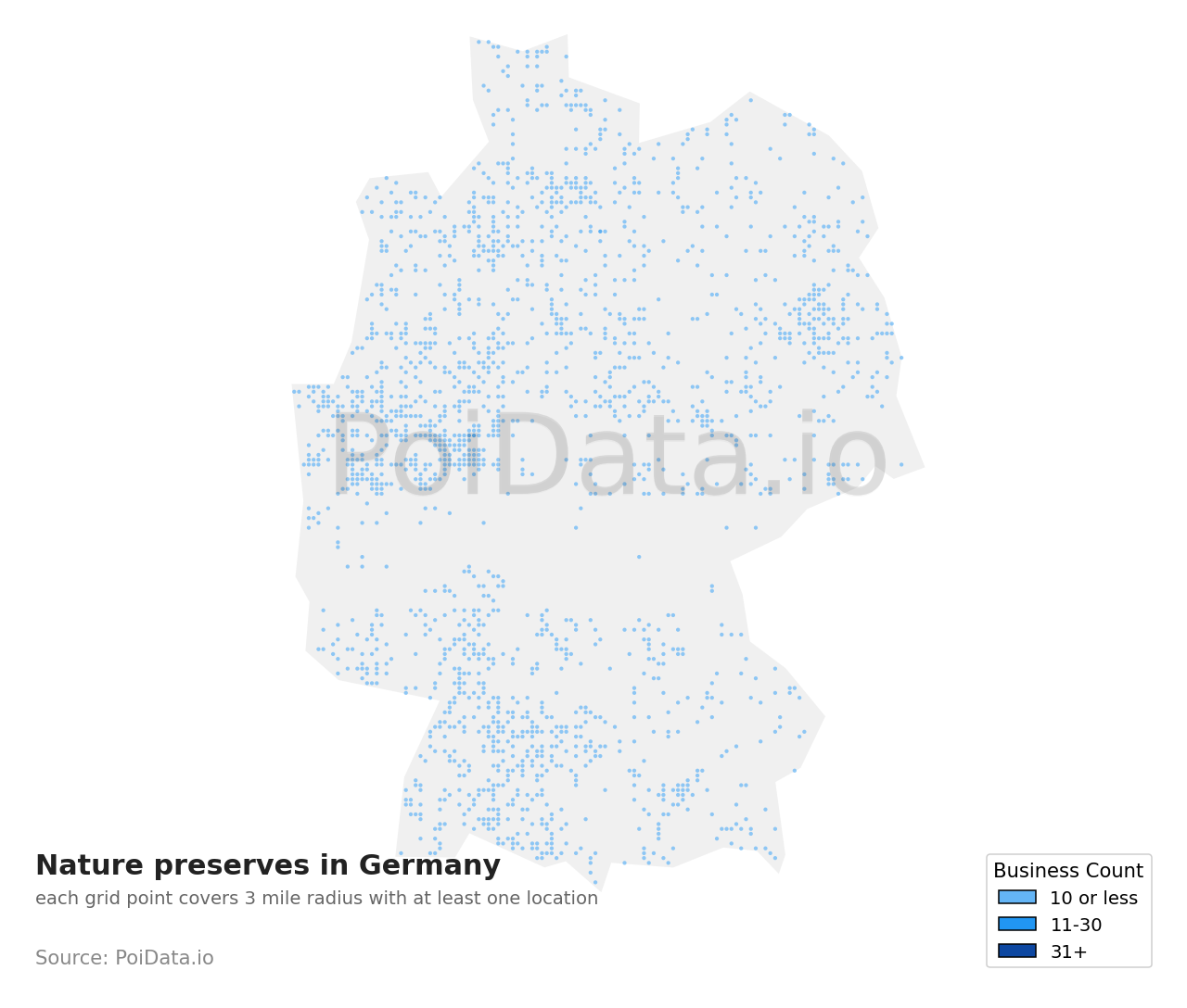 Nature preserve density map for Germany