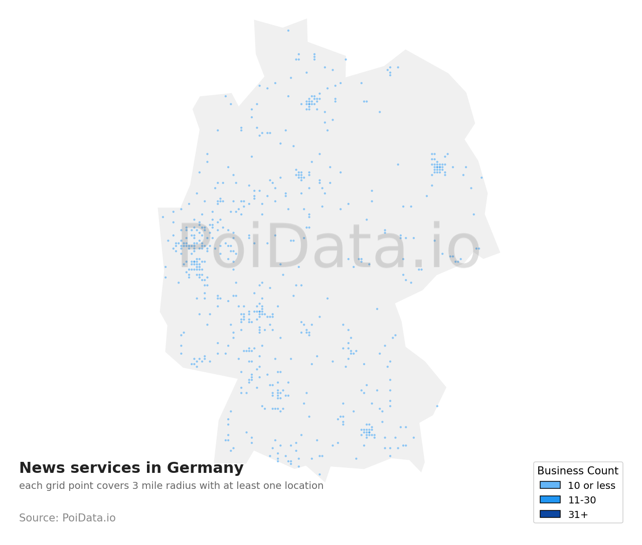 News service density map for Germany