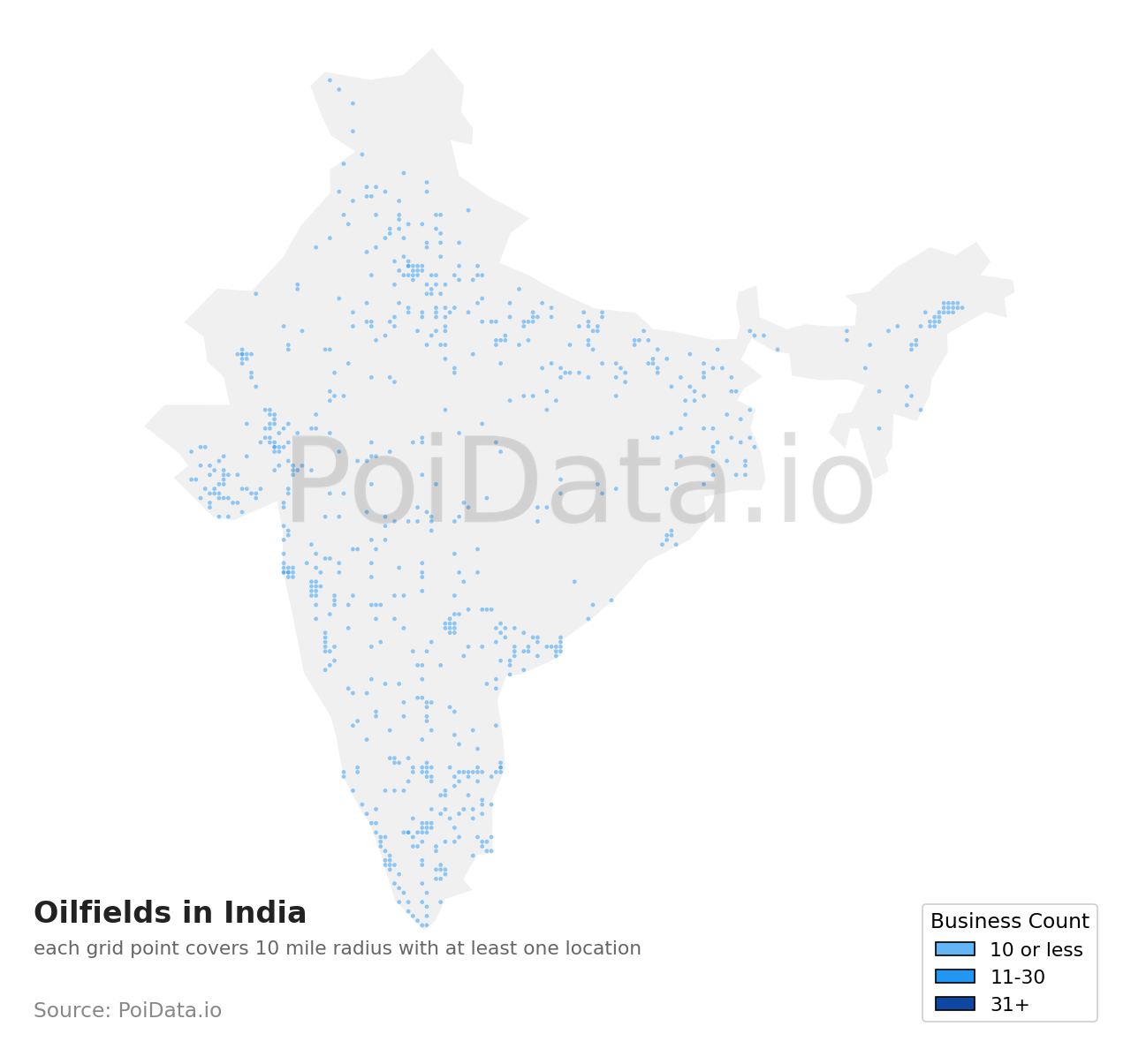 Oilfield density map for India