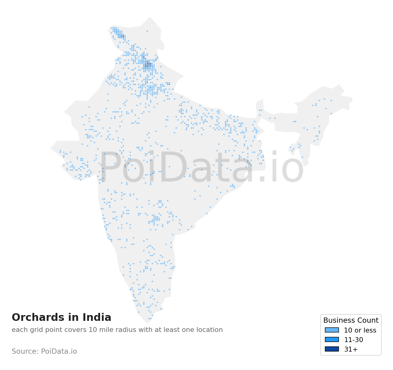 Orchard density map for India