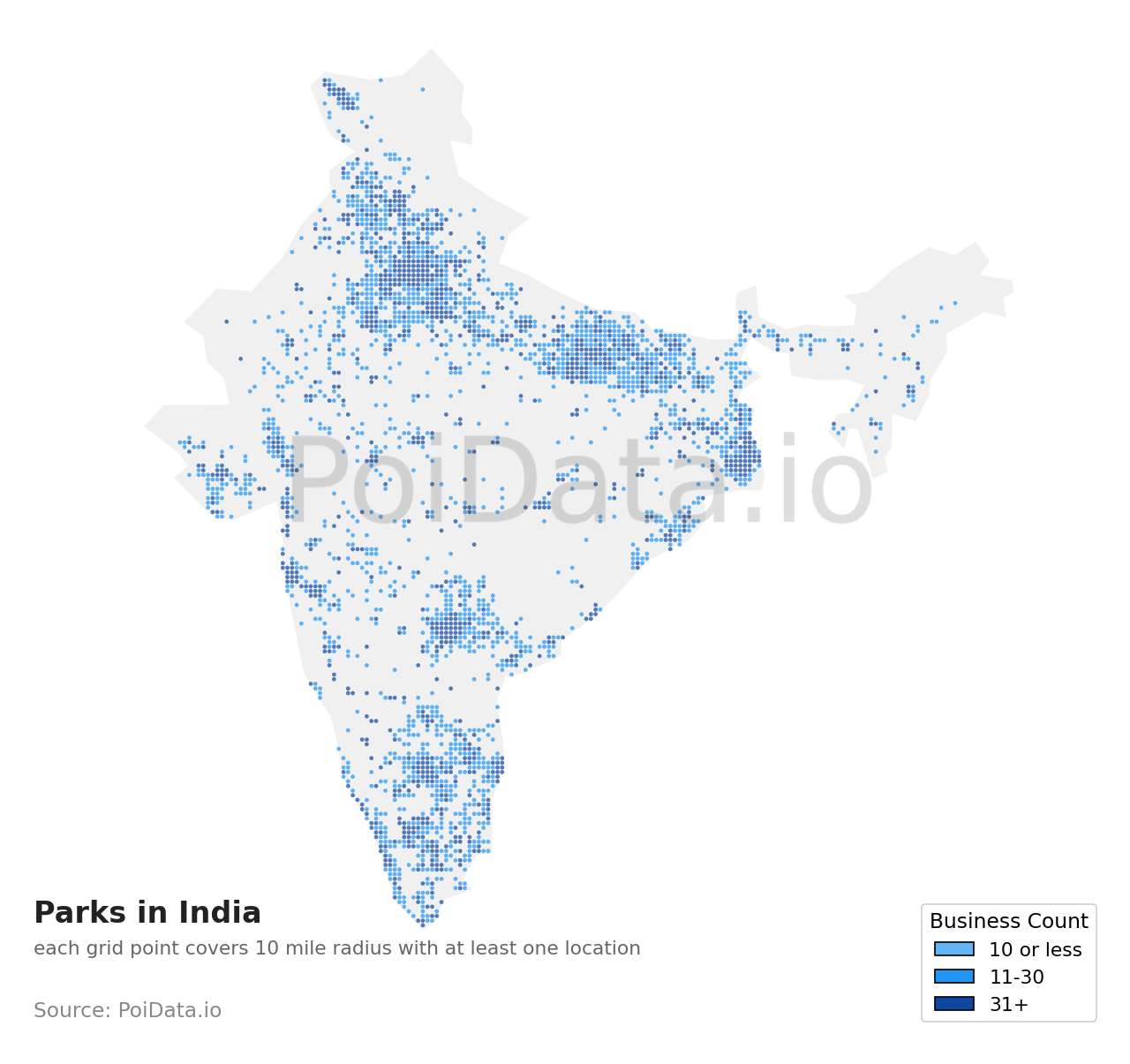 Park density map for India
