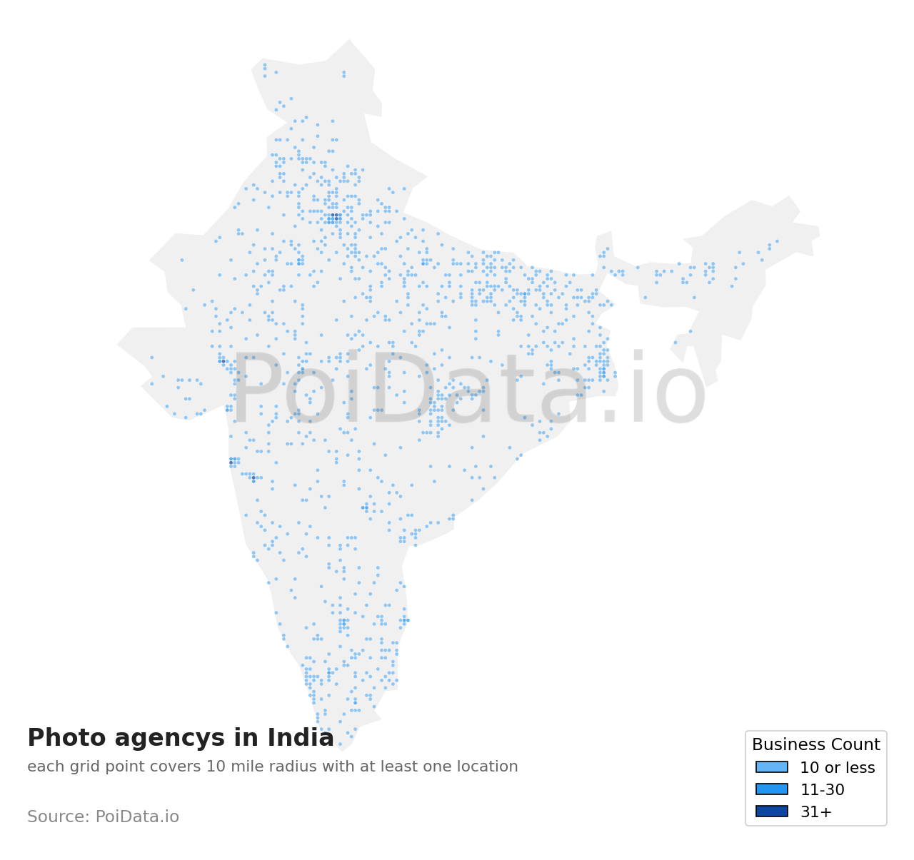 Photo agency density map for India