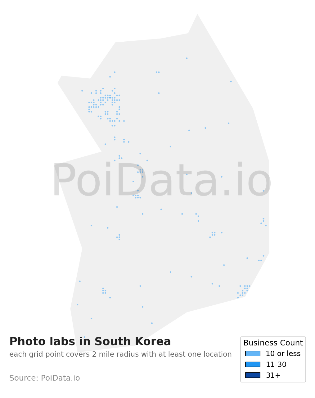Photo lab density map for South Korea