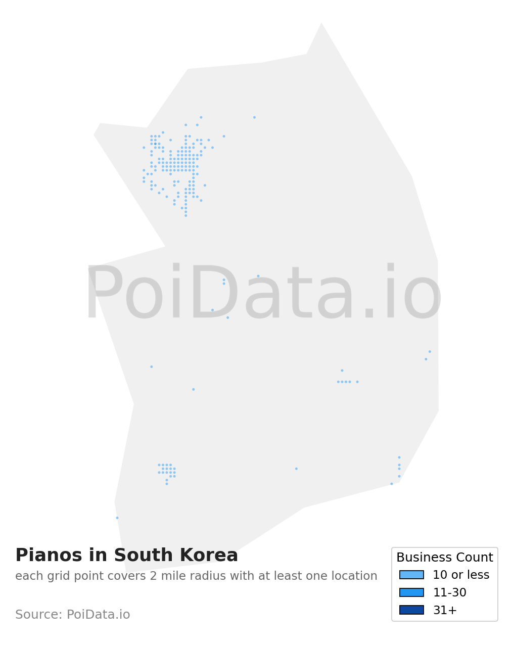 Piano density map for South Korea