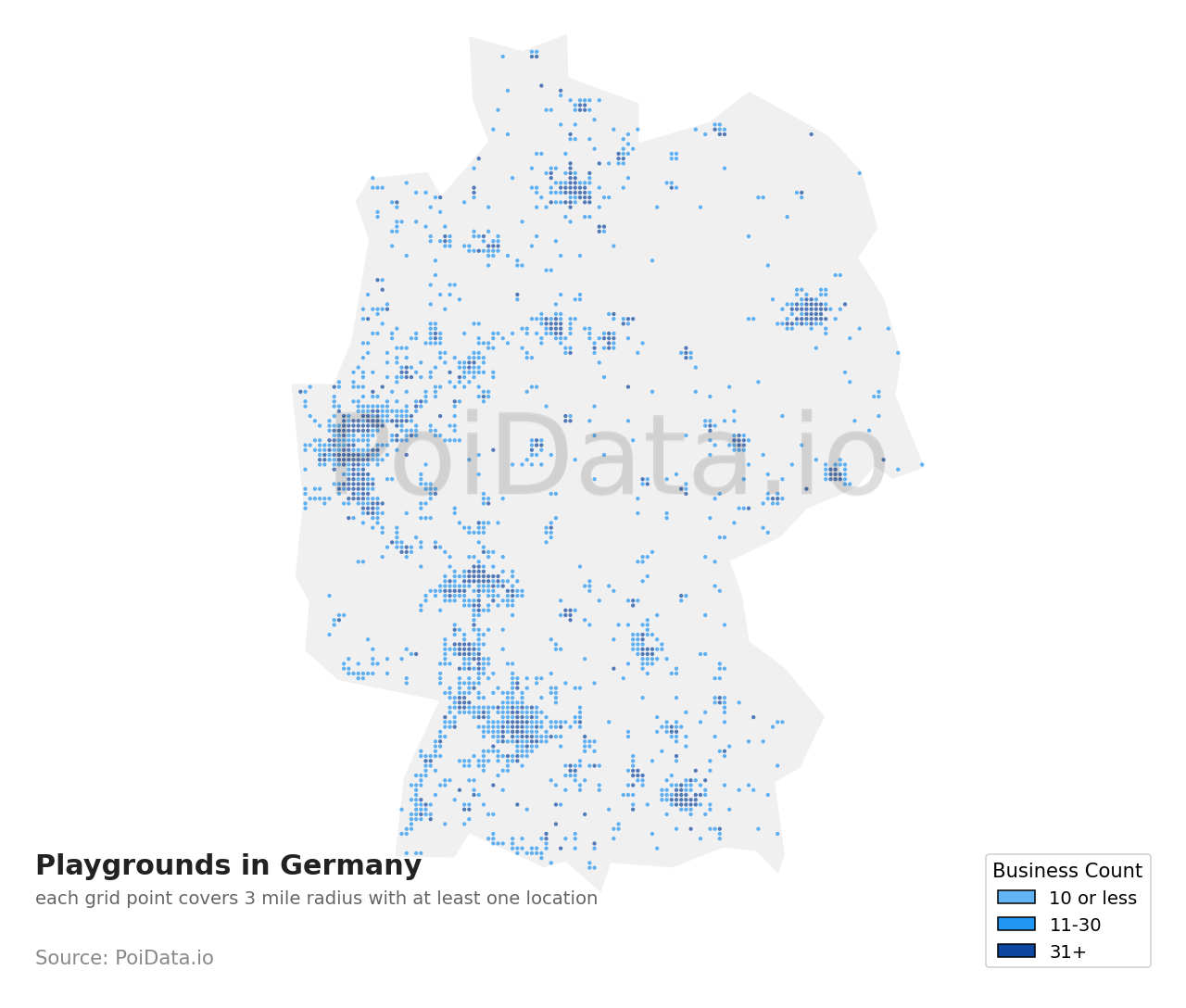 Playground density map for Germany