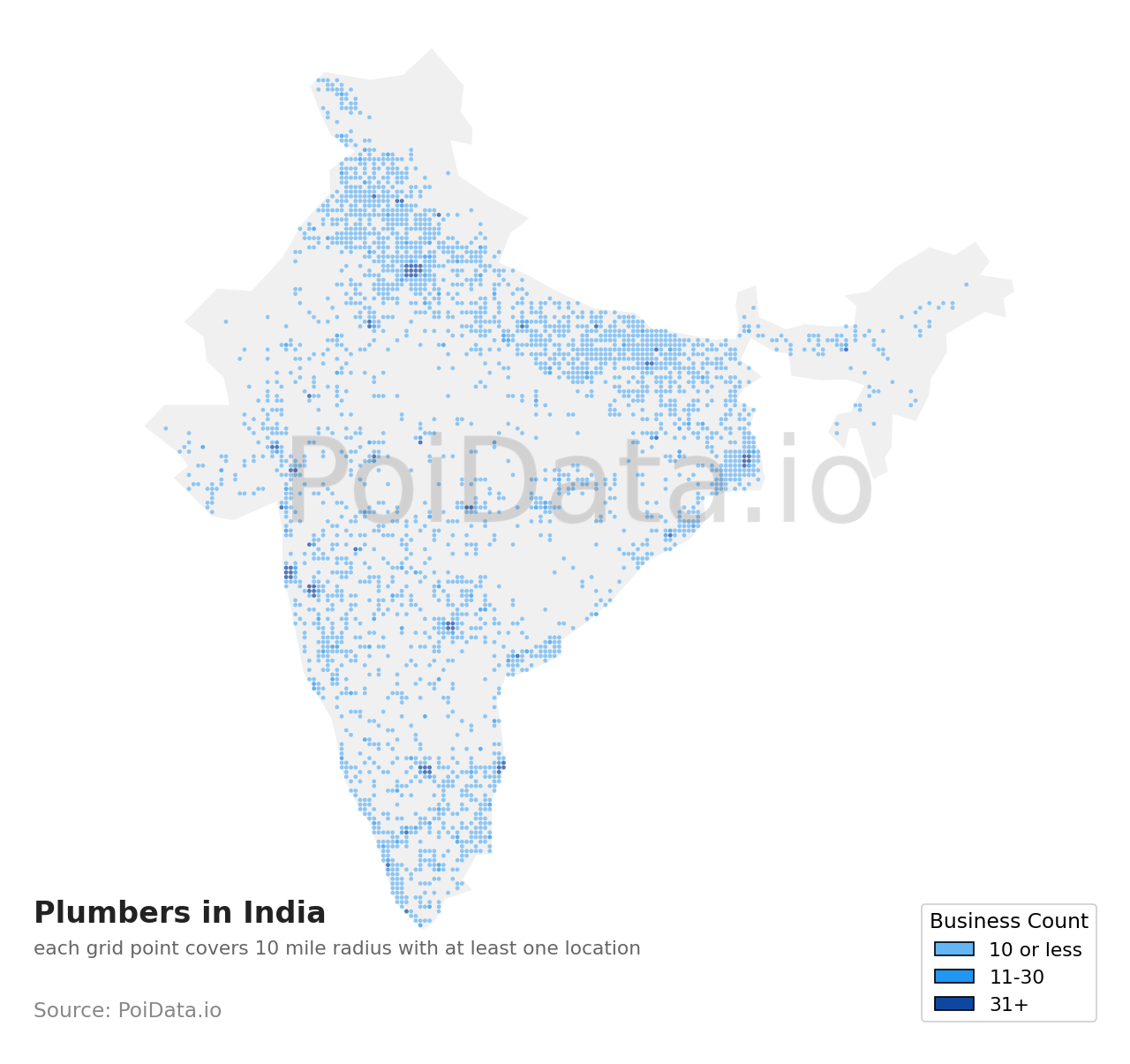 Plumber density map for India