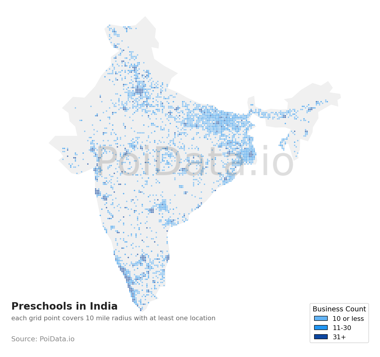 Preschool density map for India