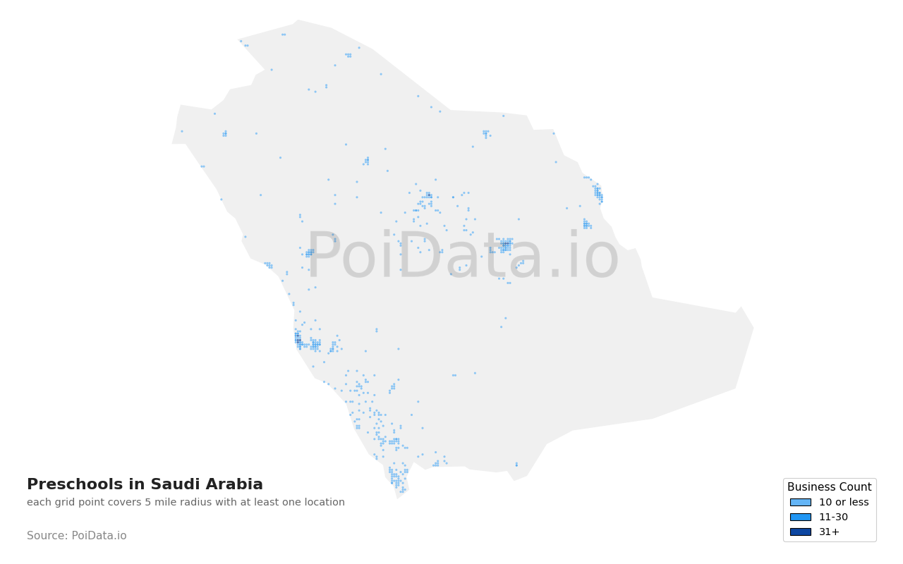 Preschool density map for Saudi Arabia