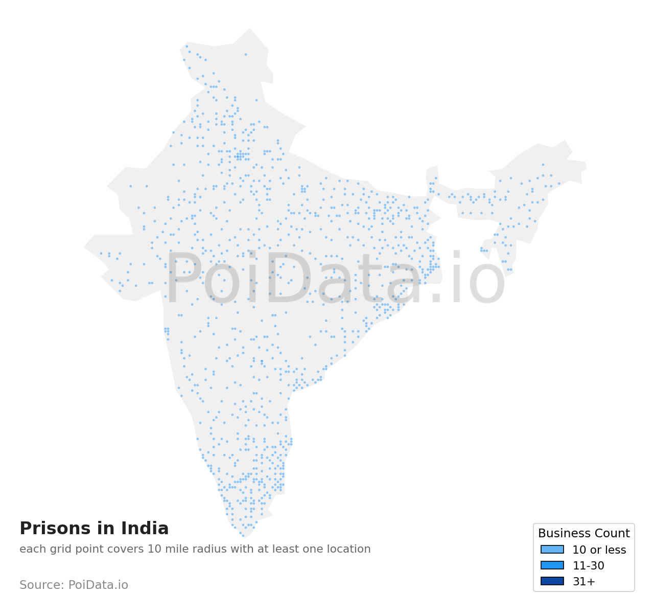 Prison density map for India