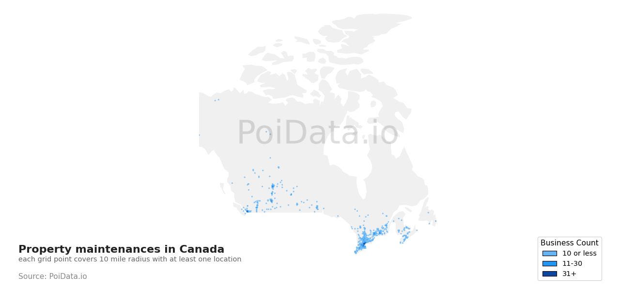 Property maintenance density map for Newfoundland and Labrador, Canada
