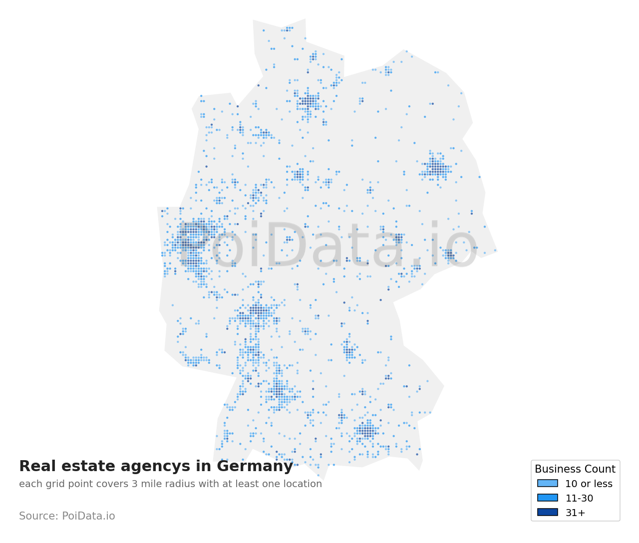 Real estate agency density map for Germany
