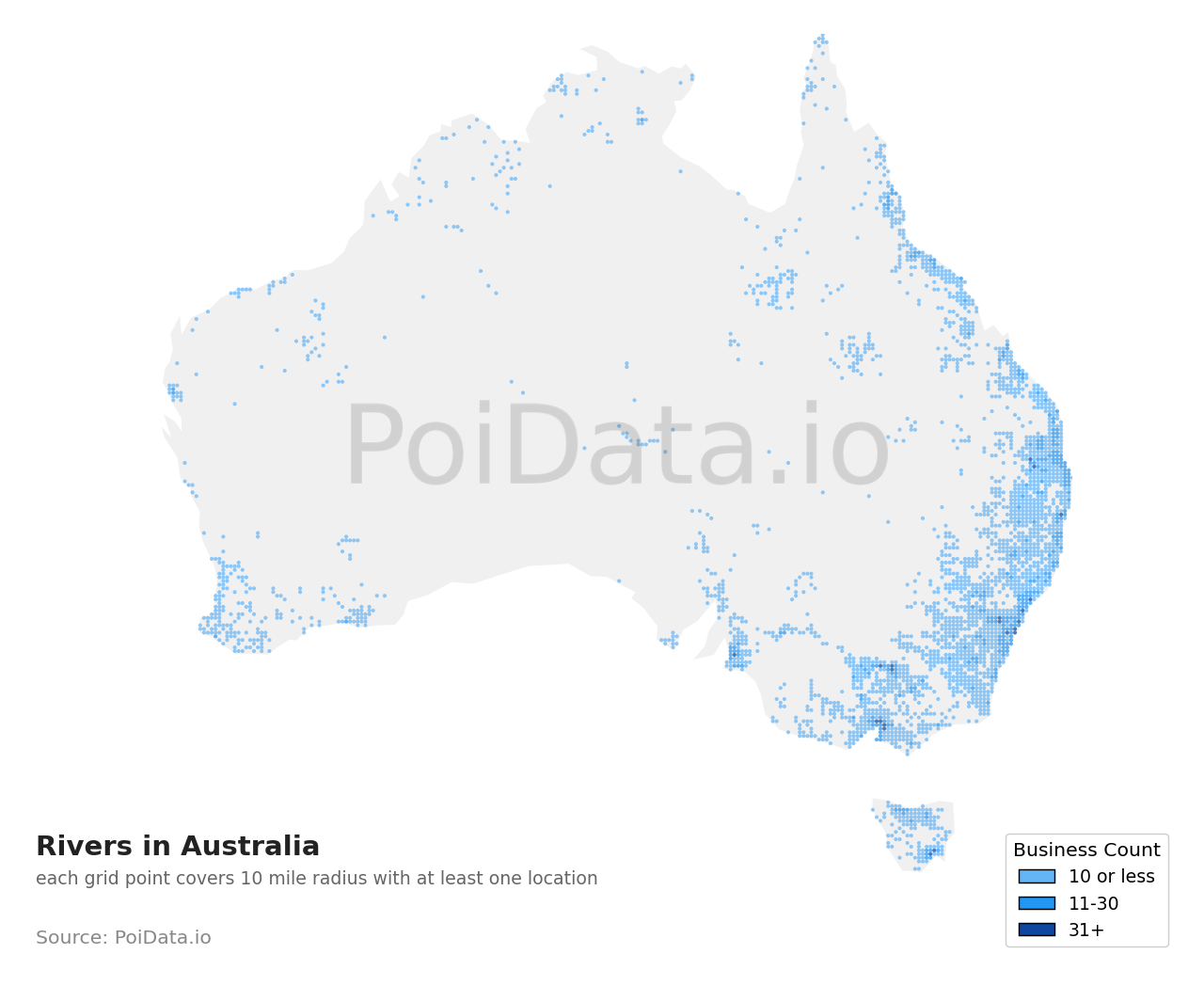 River density map for Australia