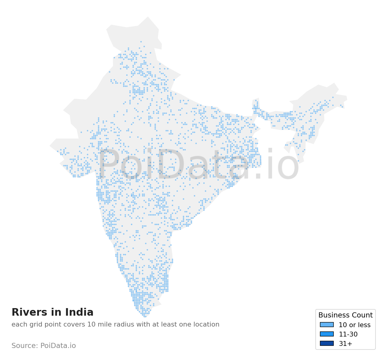 River density map for India