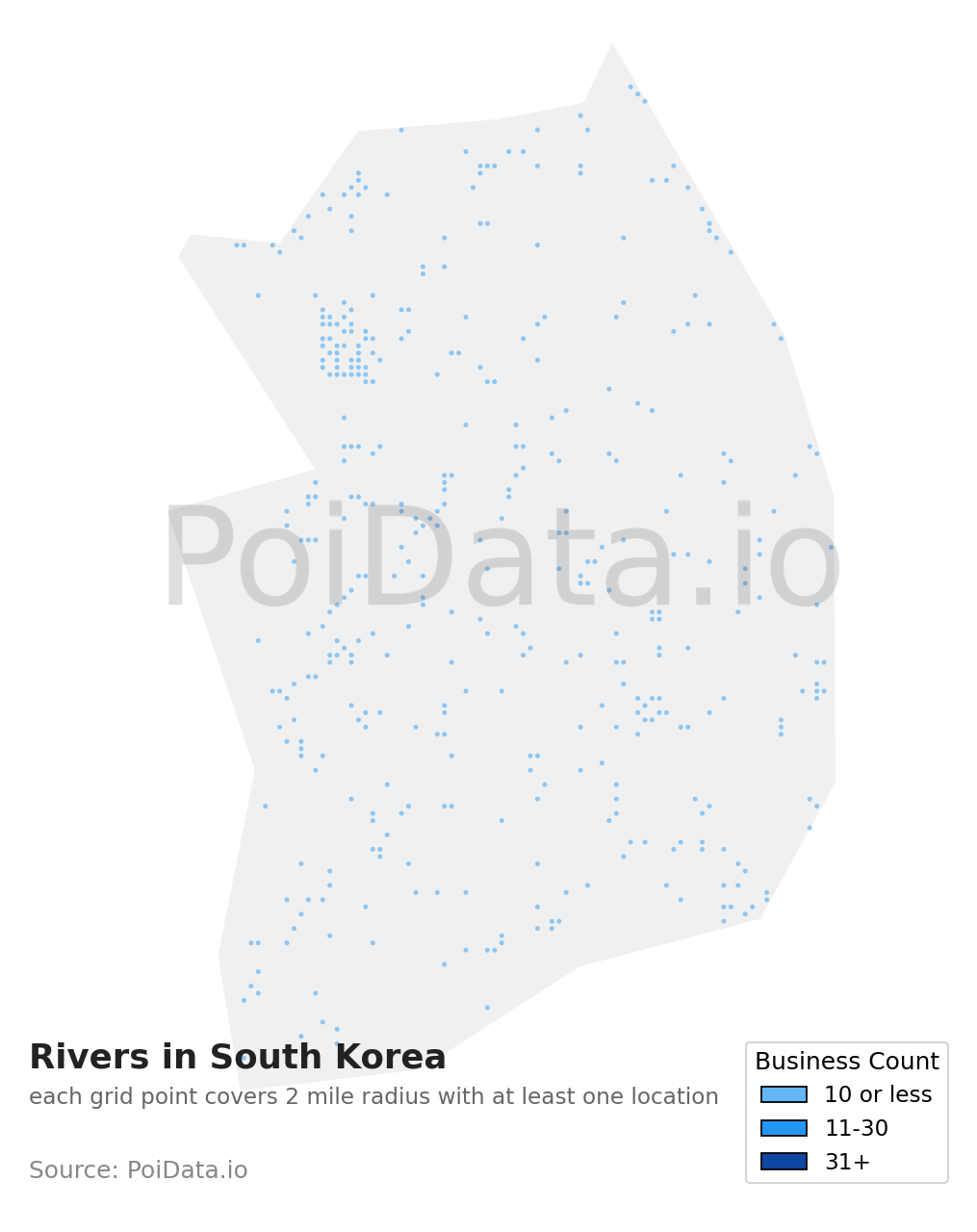 River density map for South Korea