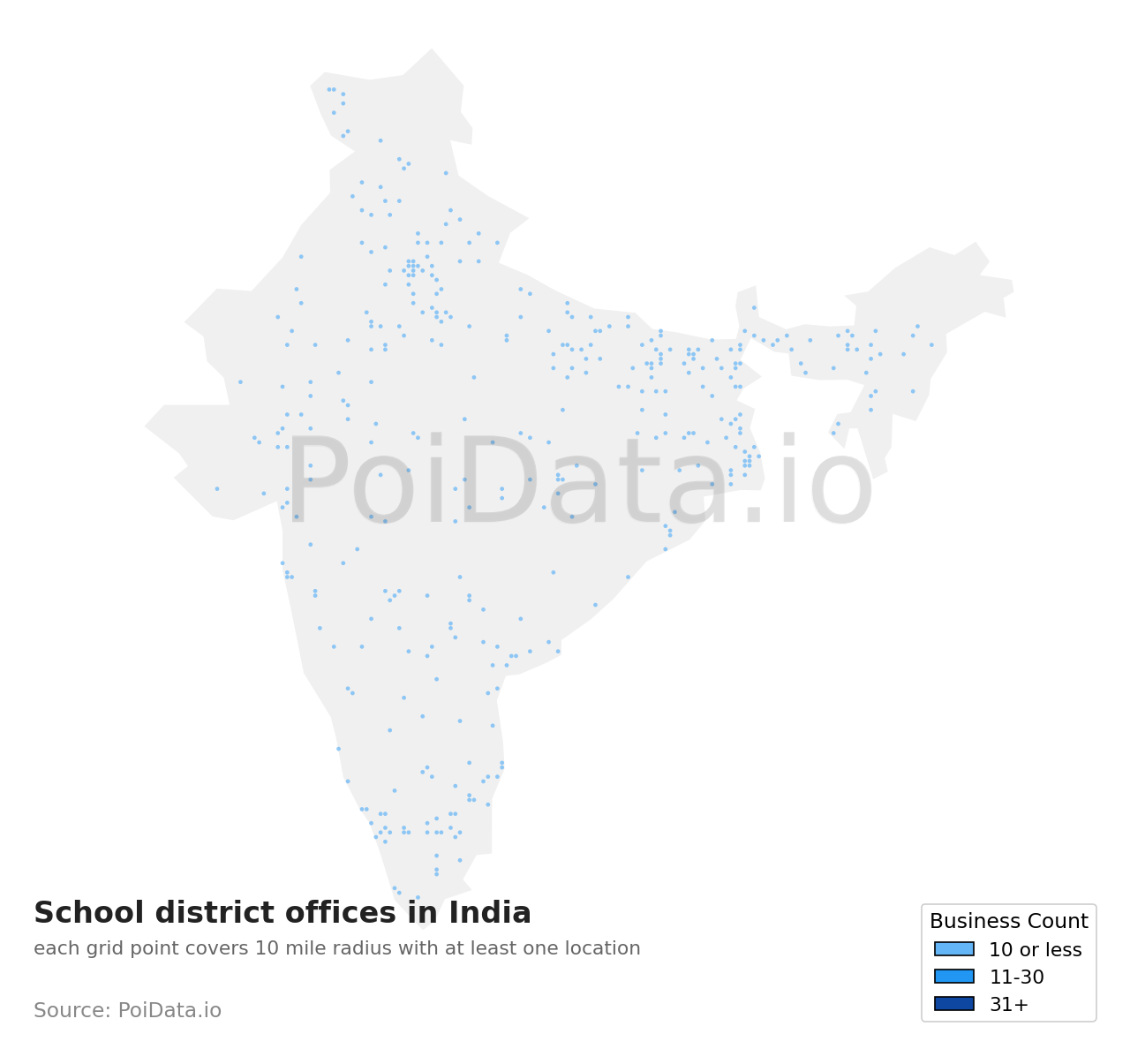 School district office density map for India