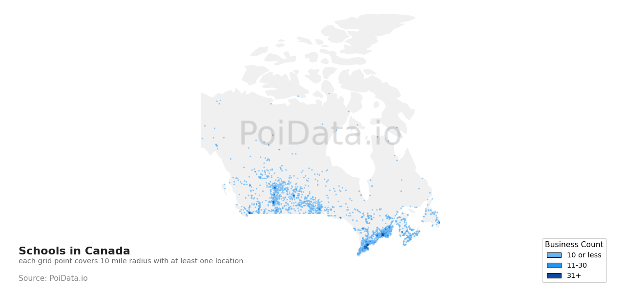 School density map for Canada