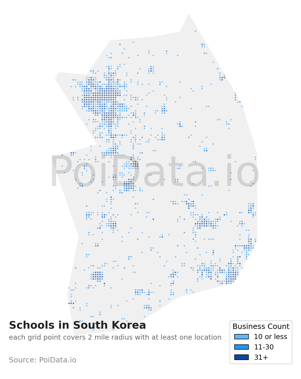 School density map for South Korea
