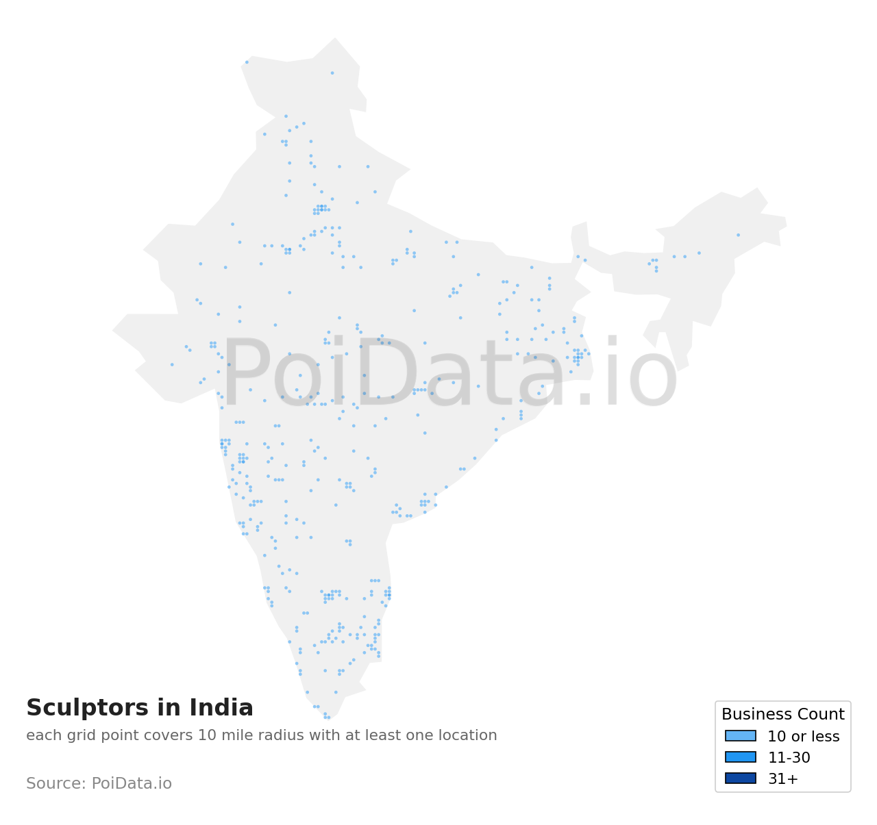 Sculptor density map for India