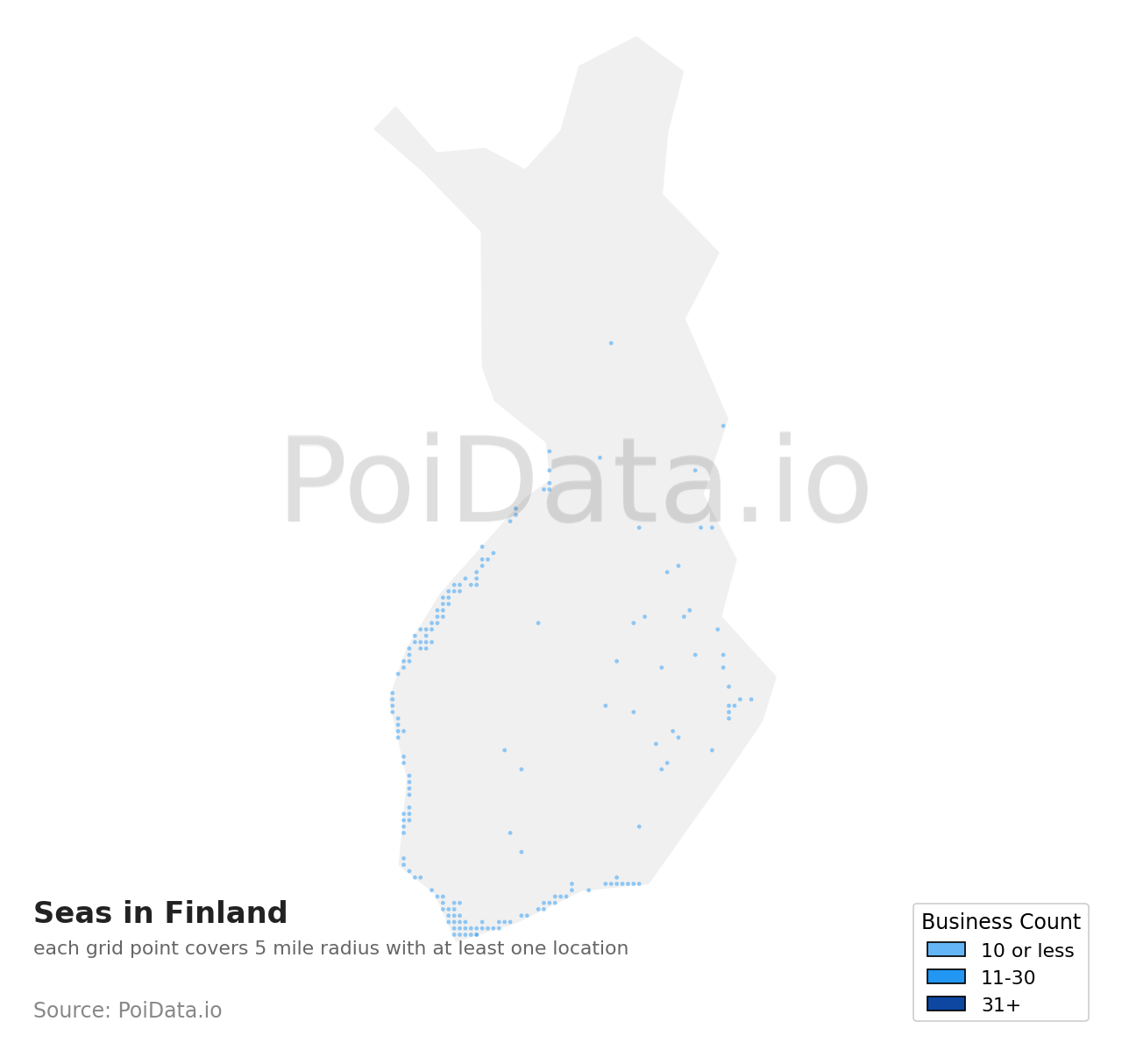 Sea density map for Finland