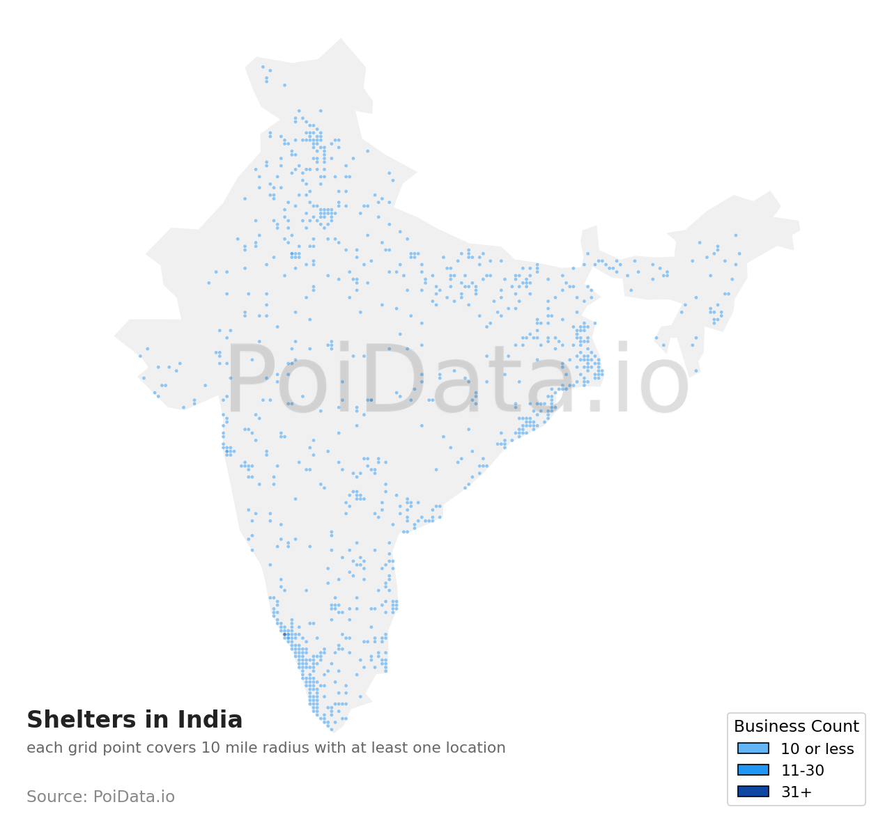 Shelter density map for India