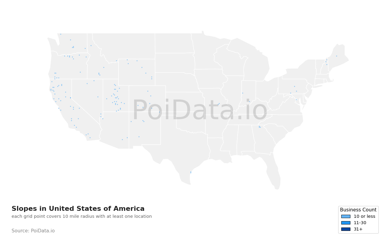 Slope density map for United States