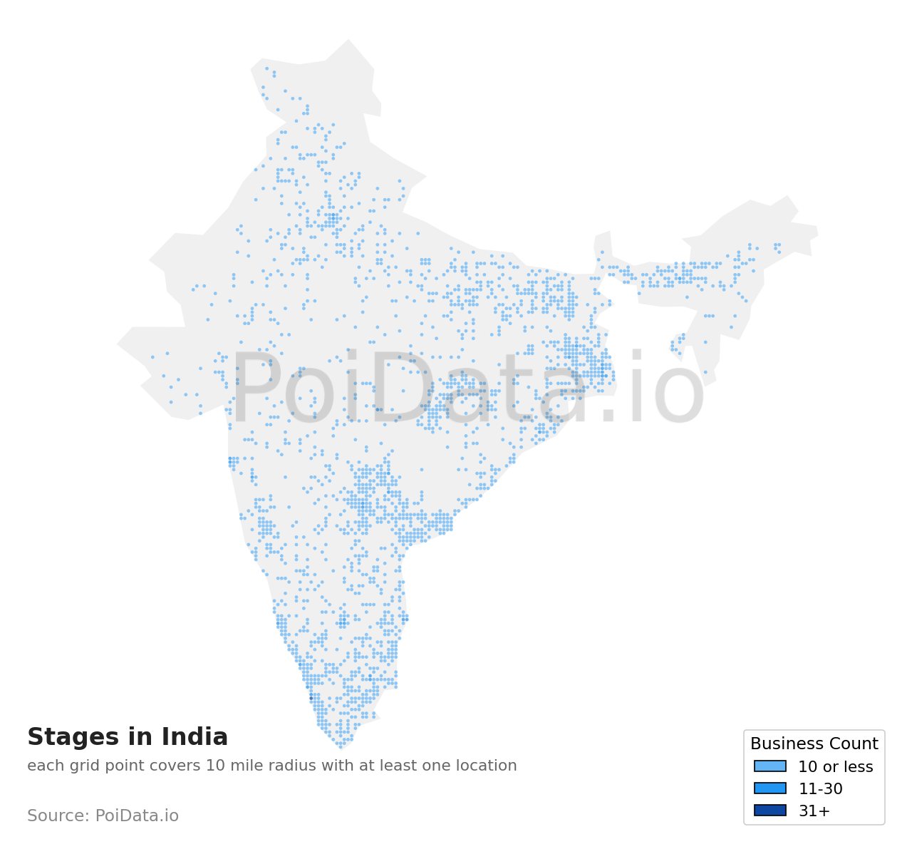 Stage density map for India