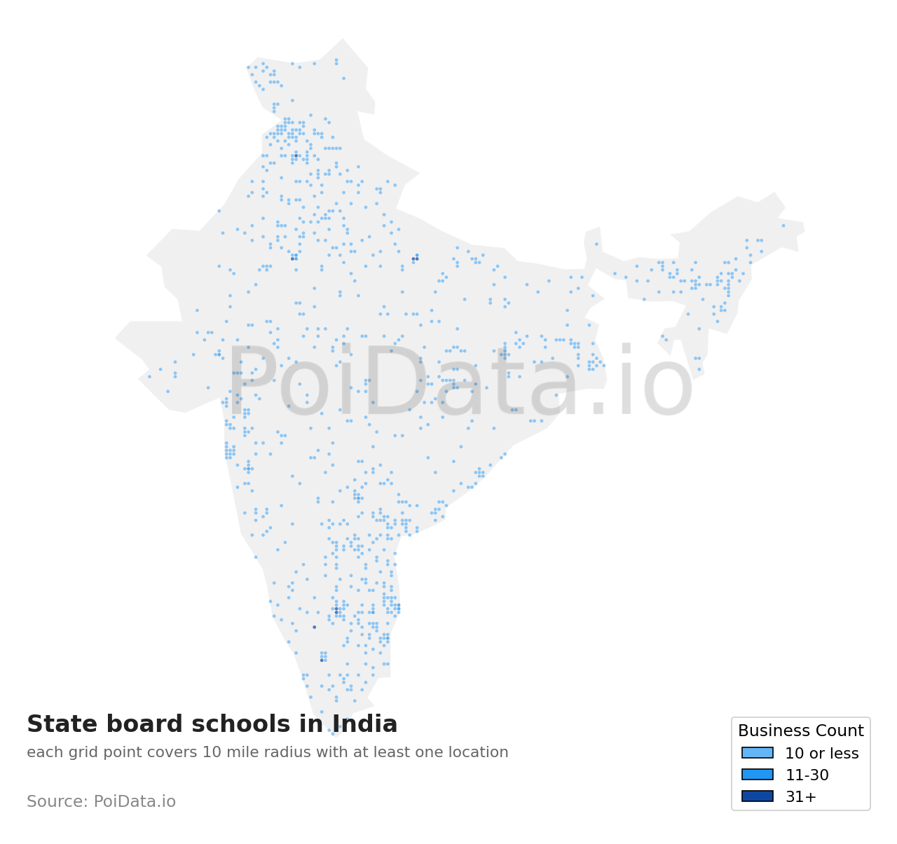 State board school density map for India