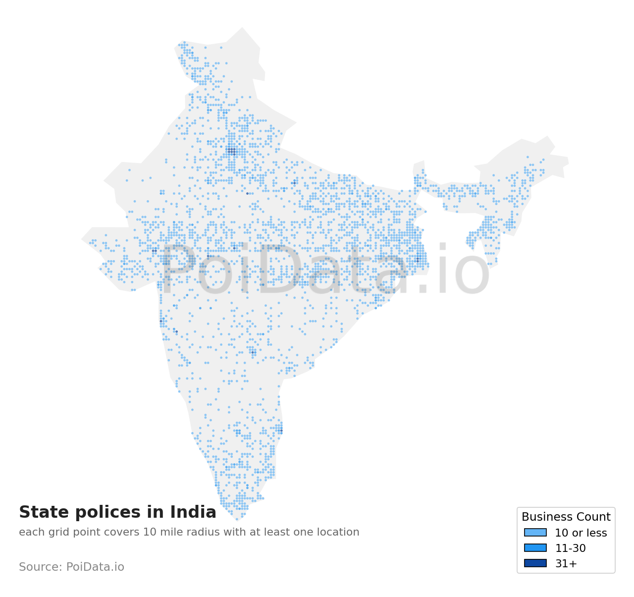 State police density map for India