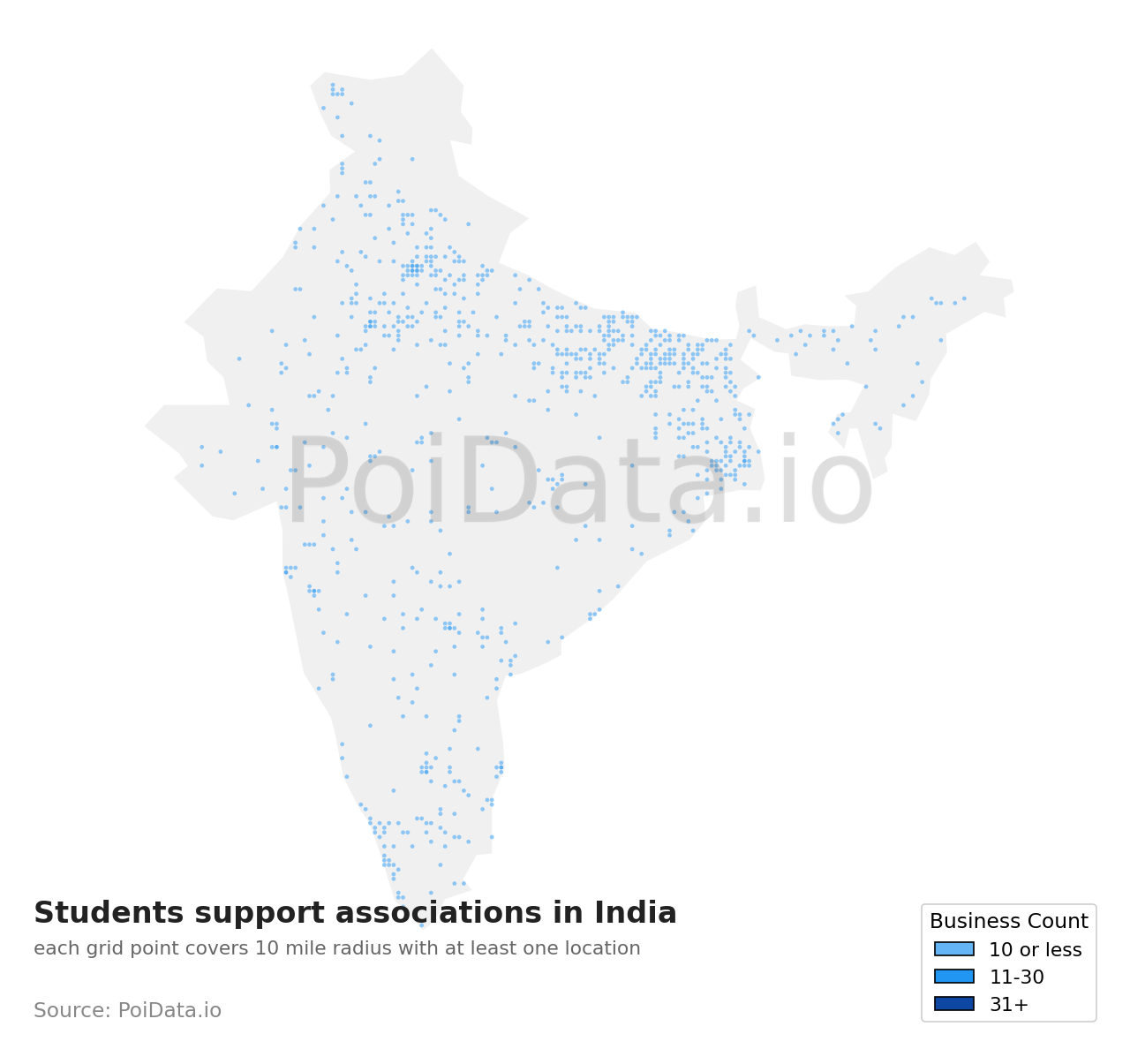 Students support association density map for India