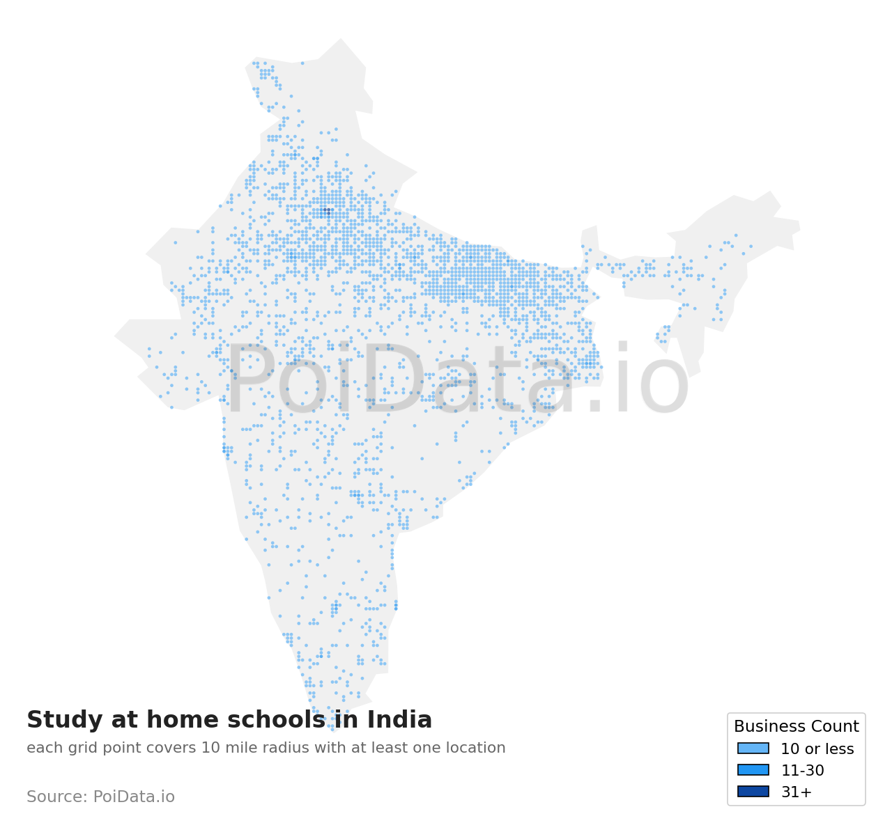 Study at home school density map for India