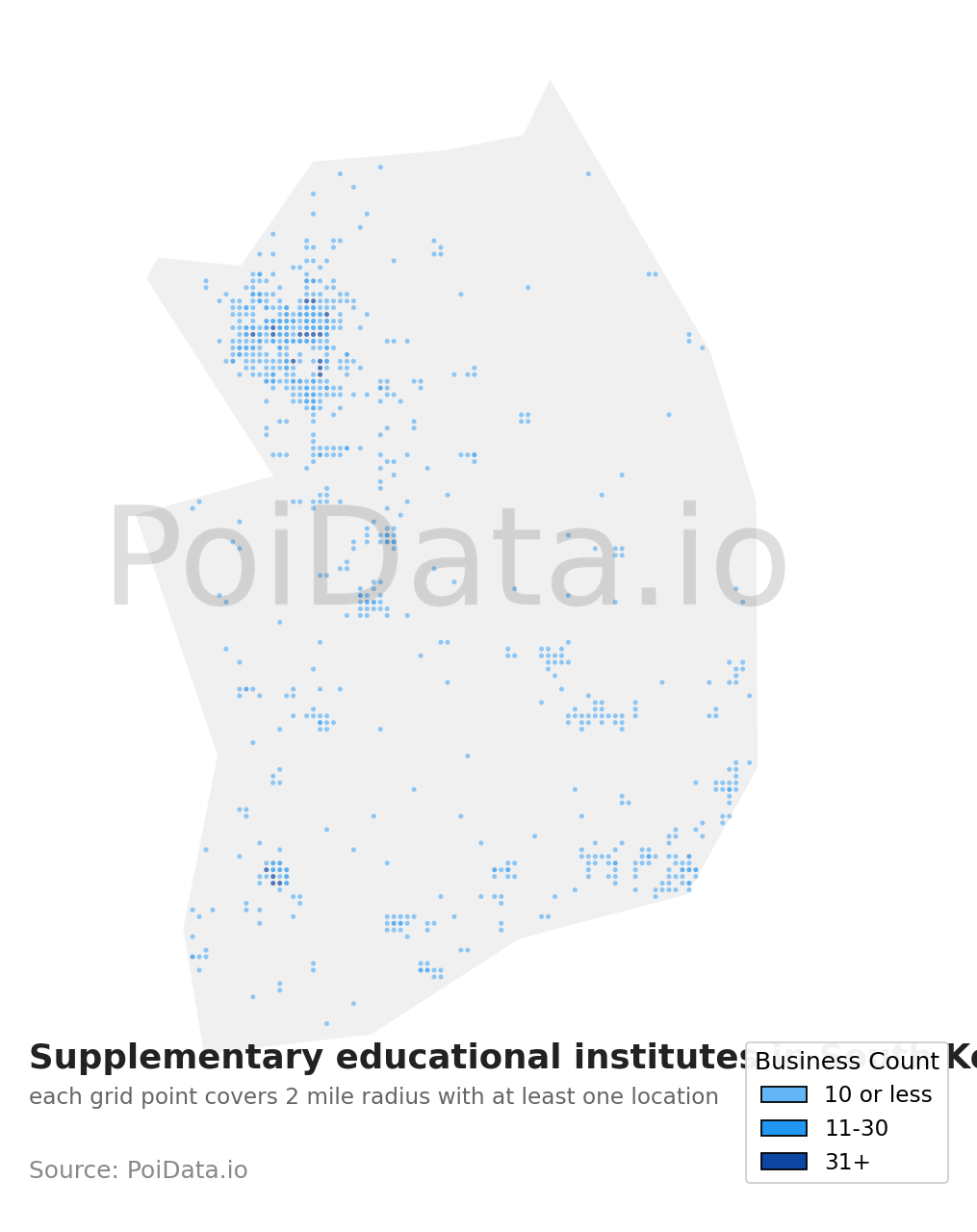 Supplementary educational institute density map for South Korea