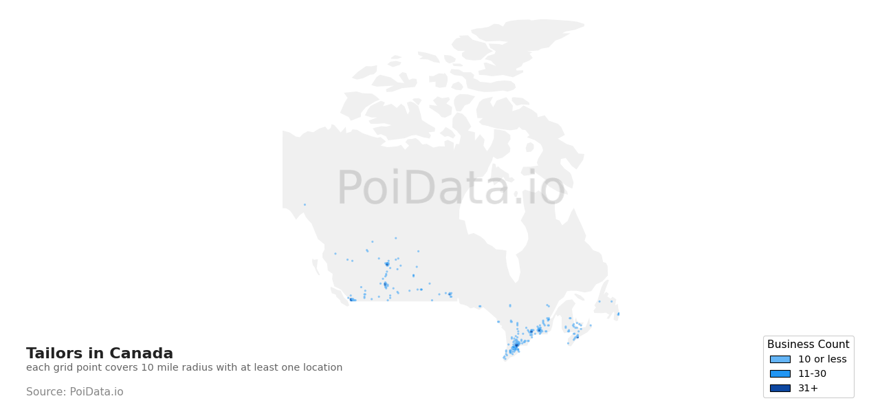 Tailor density map for Canada
